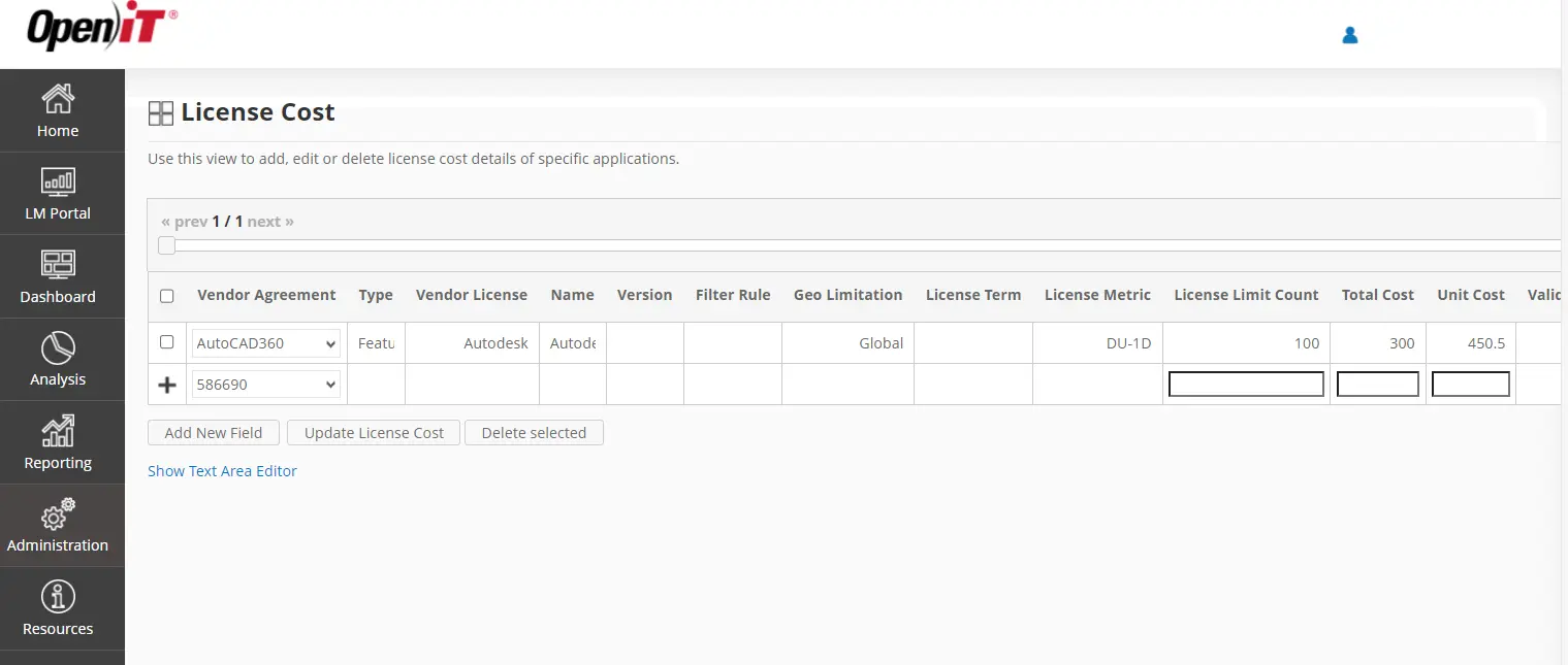License Cost Simulation and Reporting