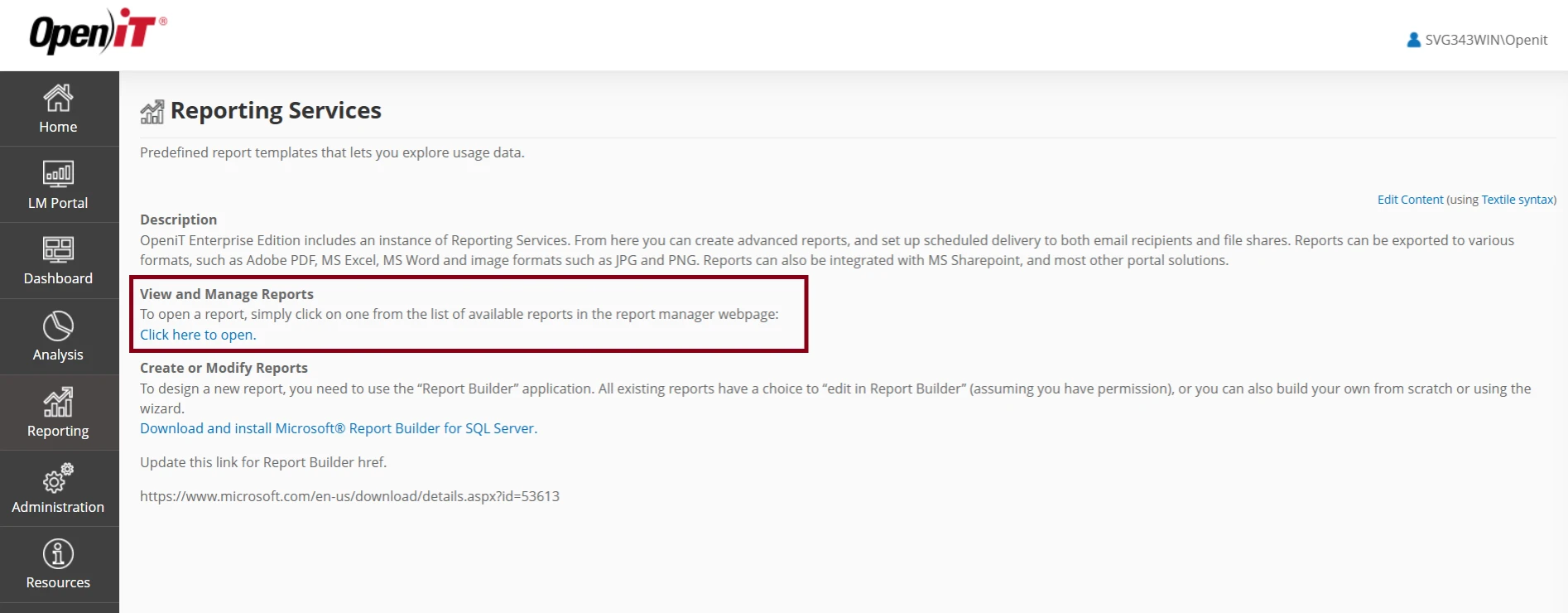 Flexible Report Options